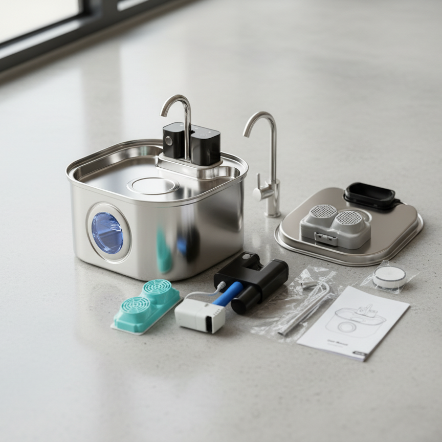 Leiser Trinkbrunnen für Katzen